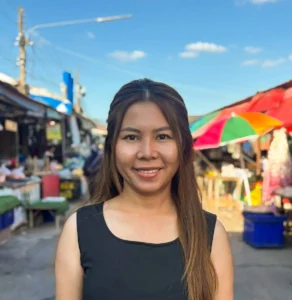 Portrait of Praew at a local market in Thailand.